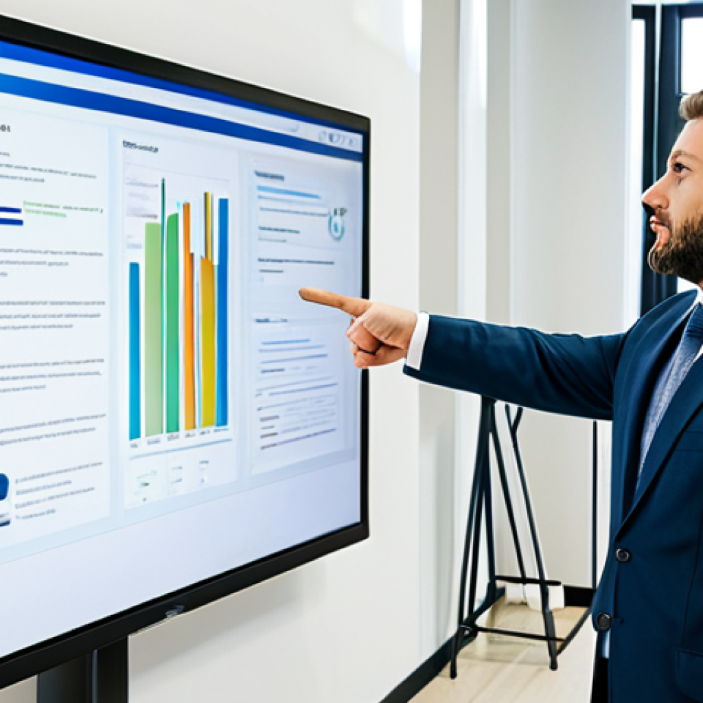 A professional public service administrator, fully clothed in a modest business suit, stands in a brightly lit, modern municipal office. They are pointing to a clear, user-friendly digital interface displayed on a large screen, explaining a simplified process to a small, diverse group of fully clothed individuals who are attentively listening. The atmosphere is collaborative and helpful. The background shows subtle digital elements and modern office furniture. safe for work, appropriate content, fully clothed, professional, perfect anatomy, correct proportions, natural pose, well-formed hands, proper finger count, natural body proportions, high-quality professional photography.