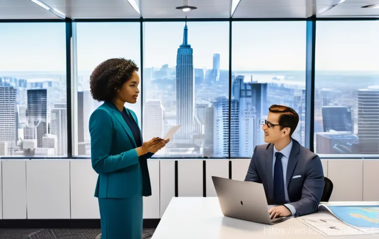 지방행정사로 전업하기 위한 준비 - **Prompt:** A diverse group of public service professionals in a bright, modern city government offi...